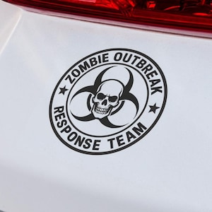 Zombie Outbreak Response Team Weatherproof Vinyl Car Sticker Decal Halloween Horror Gift
