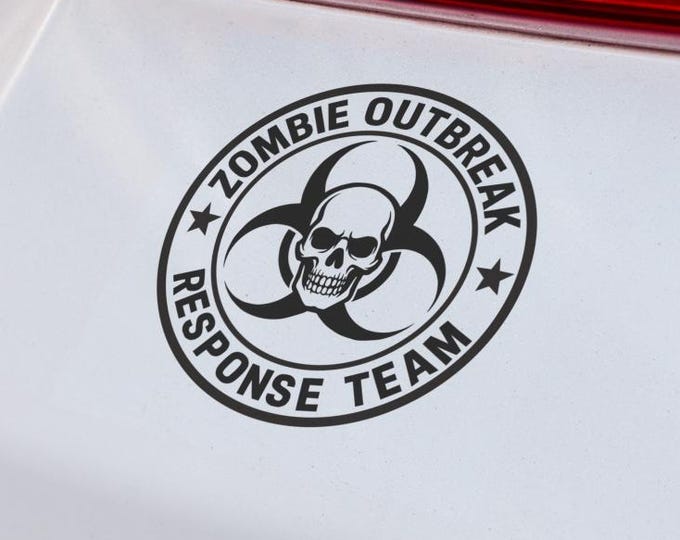 Zombie Outbreak Response Team Weatherproof Vinyl Car Sticker Decal Halloween Horror Gift