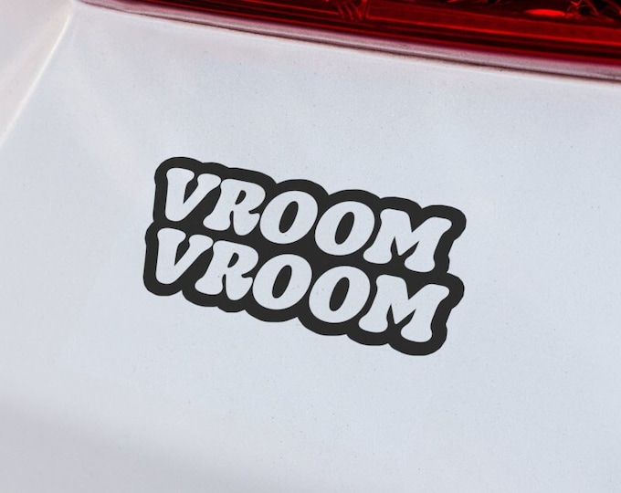 Personalized Vroom Vroom Car Decal: Customizable Vinyl Sticker