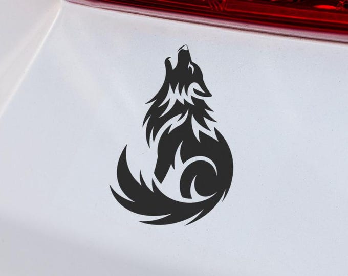 Howling Wolf Vinyl Decal Black Animal Sticker for Laptop Car Window