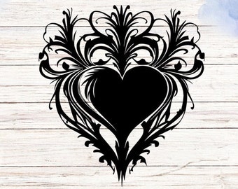 Heart with spirals Decal, Sticker, Vinyl, Vinyl Decal, Laptop Decal, Car Decal, Bumper Sticker, Laptop Sticker, Vinyl Stickers