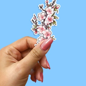 Vinylsticker kersenbloesem, tak sticker voor muur, laptop, auto, raam, planner, plakboek, Japans bloemendecor, Sakura verwisselbare kunst 205