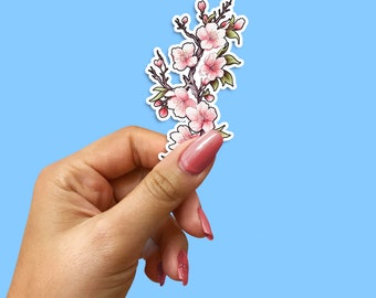 Cherry Blossom Vinyl Sticker, Branch Decal for Wall, Laptop, Car, Window, Planner,Scrapbook, Japanese Floral Decor, Sakura Removable Art 205