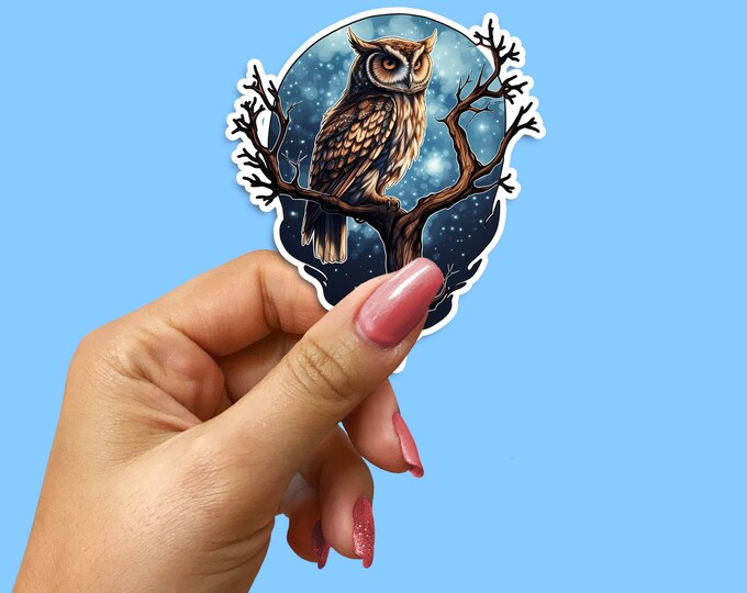 Mystical Owl Sticker: Laptop, Phone, Car Decal