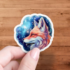 Cosmic Fox Sticker: Surreal Galaxy Decal - Waterproof Vinyl
