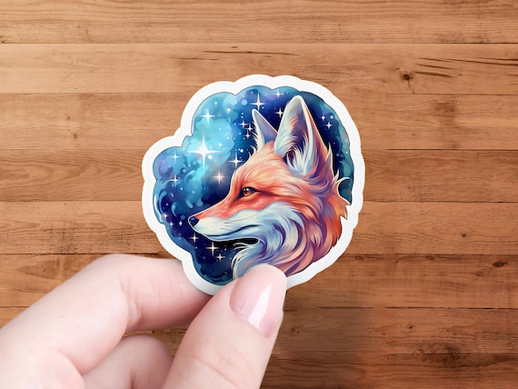 Cosmic Fox Sticker: Surreal Galaxy Decal - Waterproof Vinyl