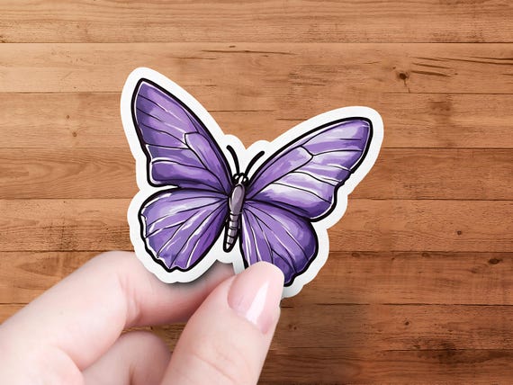 Purple Butterfly Sticker: Waterproof Laptop, Journal, and Phone Decal