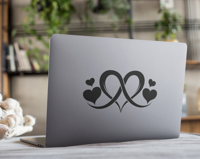 Eternal Love Decal, Heart Car Sticker, Vehicle Decor, Personalized Wall Art, Infinity Heart, Vinyl Graphic, Wall Decor, Unique Love Symbol