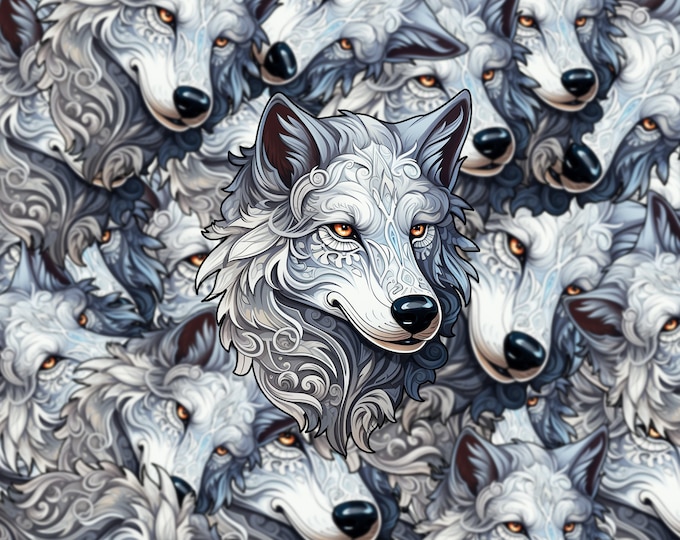 Silver Wolf Sticker: Cool-Toned Wildlife Decal