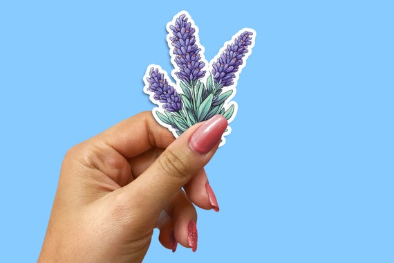 Lavender Floral Vinyl Sticker: Waterproof Laptop Decal