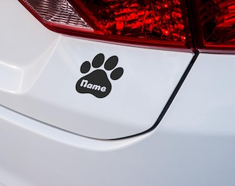 Custom Paw Print Car Decal | Personalized Animal Stickers for Vehicles, Pets Remembrance, Gift Idea, Waterproof Vinyl, Easy to Apply