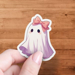 Cute Ghost Sticker, Spooky Halloween Sticker, Kawaii Ghost Sticker, Adorable Ghost Decal, Pastel Ghost Decal, Fun Ghost Decor