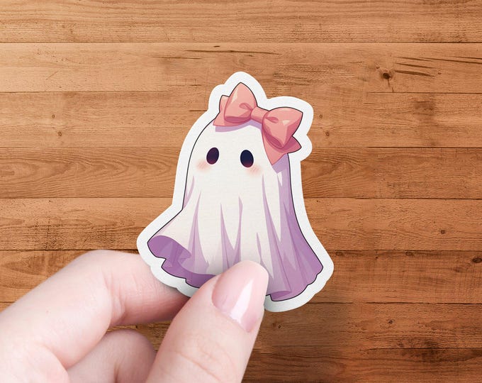 Cute Ghost Sticker, Spooky Halloween Sticker, Kawaii Ghost Sticker, Adorable Ghost Decal, Pastel Ghost Decal, Fun Ghost Decor