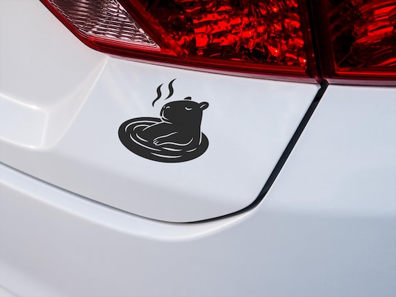 Cute Capybara Vinyl Decal Sticker for Laptop, Water Bottle, Car Window – Minimalist Animal Sticker, Waterproof Cottagecore Aesthetic