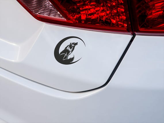 Wolf Howling at Moon Vinyl Decal - Wildlife Car/Window/Wall Art