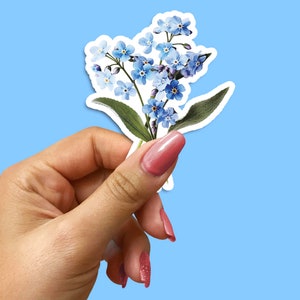 Forget Me Not Sticker: Floral Vinyl Decal