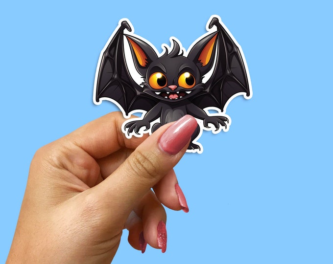 Spooky Bat Halloween Sticker - Creepy Vinyl Decal for Laptops, Notebooks, and More - Perfect for Halloween Decorations and Party Favours