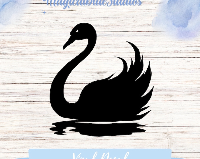 Elegant Swan Vinyl Decal: Waterproof Car/Laptop/Wall Sticker