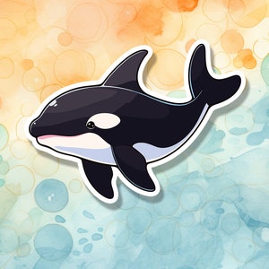 Cute Cartoon Whale Sticker - Waterproof Vinyl Decal for Laptop, Water Bottle, Planner, Back to School, Nautical Decor, Gift for Kids