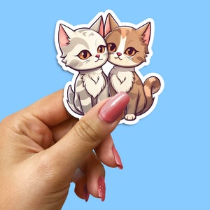 Sticker chats mignons, adorable félin en vinyle pour ordinateurs portables, bouteilles d'eau et plus encore - Cadeau parfait pour les amoureux des chats !