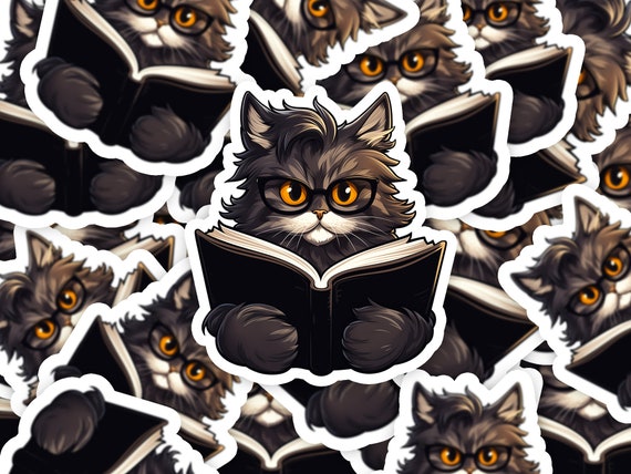 Book Cat Sticker