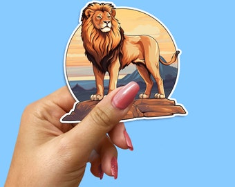 Majestic Lion Vinyl Sticker: Wild Animal Decal for Nature Lovers