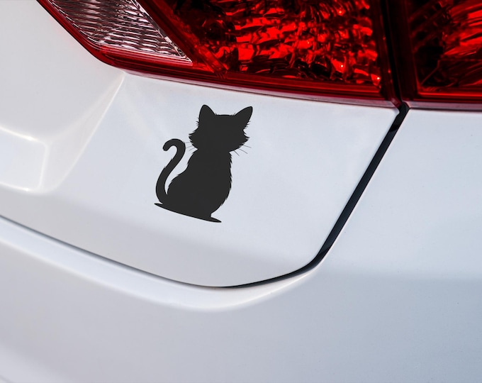 Black Cat Silhouette Vinyl Decal: Pet Lover Gift, Home Decor