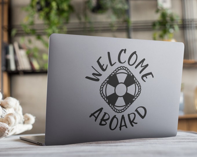 Welcome Aboard Vinyl Decal: Nautical Home Decor Sticker