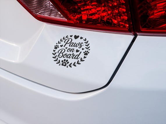 Dog Paw Car Decal Vinyl Sticker Paws On Board Pet Lover Auto Decor