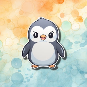 Schattige schattige pinguïnsticker - charmante vinylsticker pooldieren voor laptops, kinderkamers, koelkasten en meer