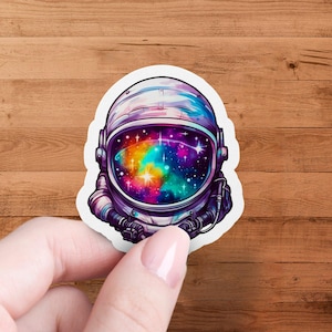 Bunter Astronauten-Aufkleber, Weltraum-Helmaufkleber, Kosmischer Forscher-Aufkleber, Weltraum-Aufkleber, Sci-Fi-Dekor für Laptop, Wasserflasche