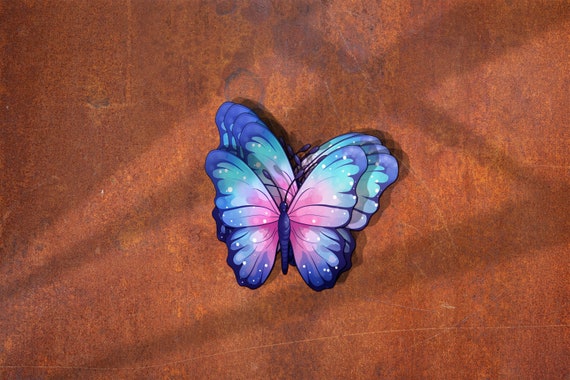 Kawaii Butterfly Sticker - Watercolour Aesthetic, Vinyl Decal for Laptops, Journals, Planners - Cute Gift for Art and Nature Lovers