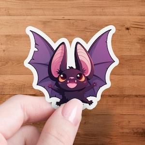 Süßer Fledermaus Aufkleber, Kawaii Fledermaus Aufkleber, Entzückende Fledermaus Illustration, Gothic Fledermaus Aufkleber, Gruselige Fledermaus Kunst, Halloween Fledermaus Geschenk, Cartoon Fledermaus Aufkleber