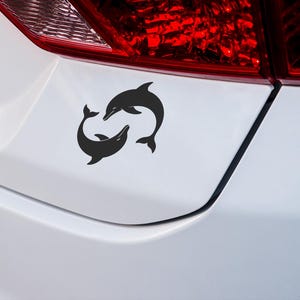 Yin Yang Dolphin Vinyl Decal: Waterproof Car, Laptop, Wall Art