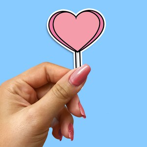 Adesivo estetico carino lecca-lecca di San Valentino per laptop Decalcomania per bagagli Vinile rimovibile Skateboard Bottiglia d'acqua Notebook Regalo Hydro Flask Girls