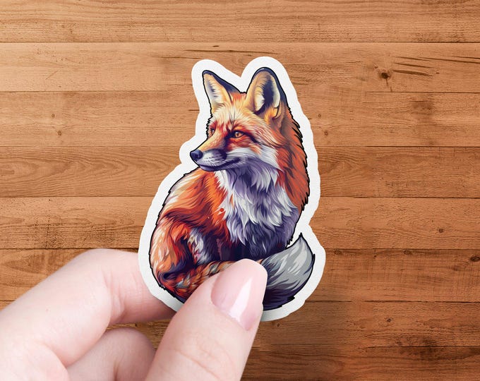 Fox Sticker, Die Cut Fox Decal, Waterproof Fox Art Sticker, Laminated Fox Sticker, Animal Lover Gift, Wildlife Fox Sticker