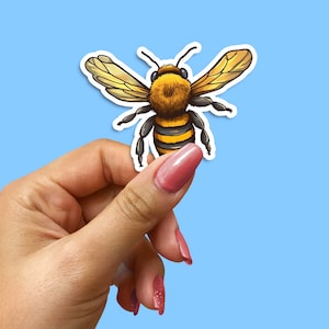 Leuke sticker cartoon bij | Schattige bijensticker voor laptops, waterflessen, notebooks | Vinylsticker schattige bij