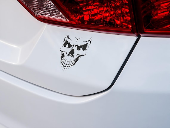 Skull Car Decal: Weatherproof Vinyl Sticker