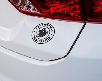Paranormal Investigator Vinyl Decal, Ghost Hunter Car Sticker, Haunted House Themed Auto Decor, Funny Spooky Gift, Removable Window Decal