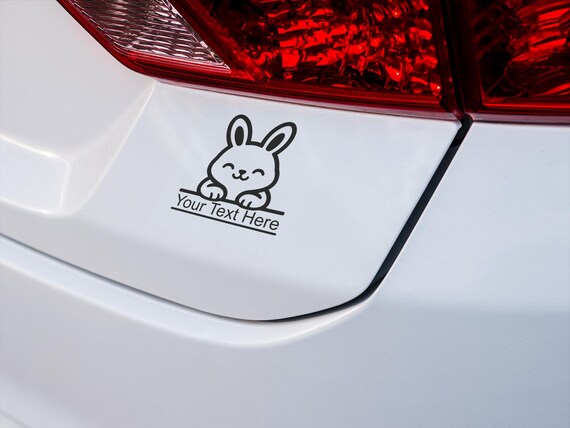 Custom Rabbit Vinyl Decal for Laptops, Water Bottles, Cars – Cute Bunny Sticker, Personalized Animal Name Label, Minimalist Pet Lover Gift