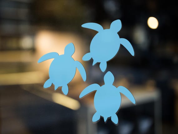 Sea Turtle Vinyl Decal Set – Ocean Animal Silhouette Stickers for Cars, Laptops, Tumblers