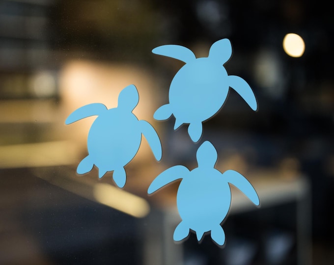 Sea Turtle Vinyl Decal Set – Ocean Animal Silhouette Stickers for Cars, Laptops, Tumblers