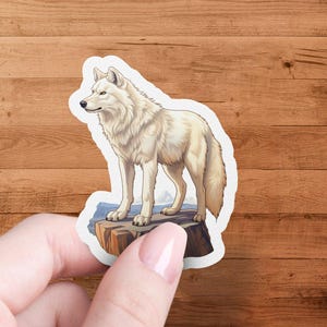 Wolf Sticker, Die Cut Wolf Decal, Waterproof Wolf Sticker, Laminated Animal Sticker, Wolf Art Stickers for Laptop, Car