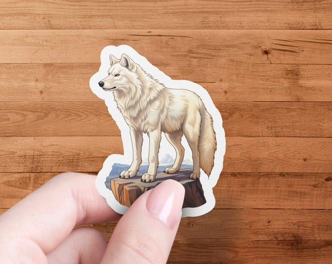 Die Cut Wolf Sticker: Waterproof Laminated Animal Decal