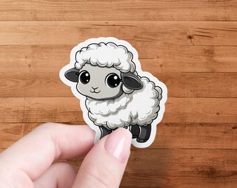 Cute Kawaii Lamb Sticker, Adorable Sheep Decal, Animal Lover Gift, Vinyl Sticker for Laptops, Water Bottles, Journals