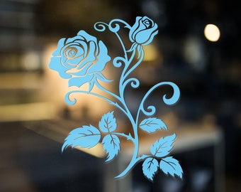 Rose Decal, Vinyl Flower Sticker, Wall Art, Car Emblem, Window Decor, Bumper Graphic, Floral Design, Interior Accents, Garden Theme