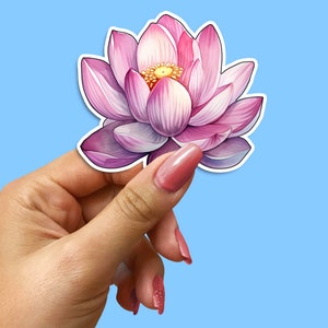 Serene Watercolour Lotus Flower Sticker | Artistic Boho Decals for Laptops, Planners, and Scrapbooks | Unique Zen Yoga Decor