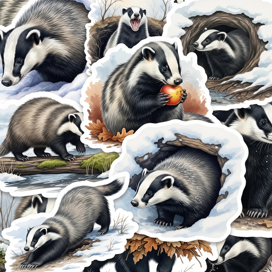 Glossy Badger Wildlife Sticker Pack 2 Inch Vinyl Set of 15 - Etsy