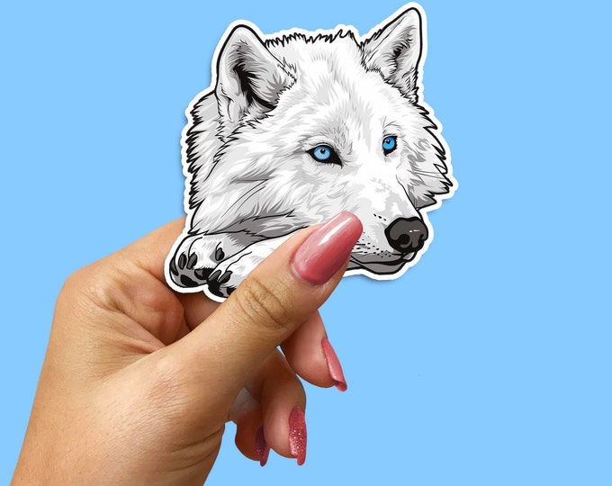 White Wolf Vinyl Sticker – Durable Wildlife Decal