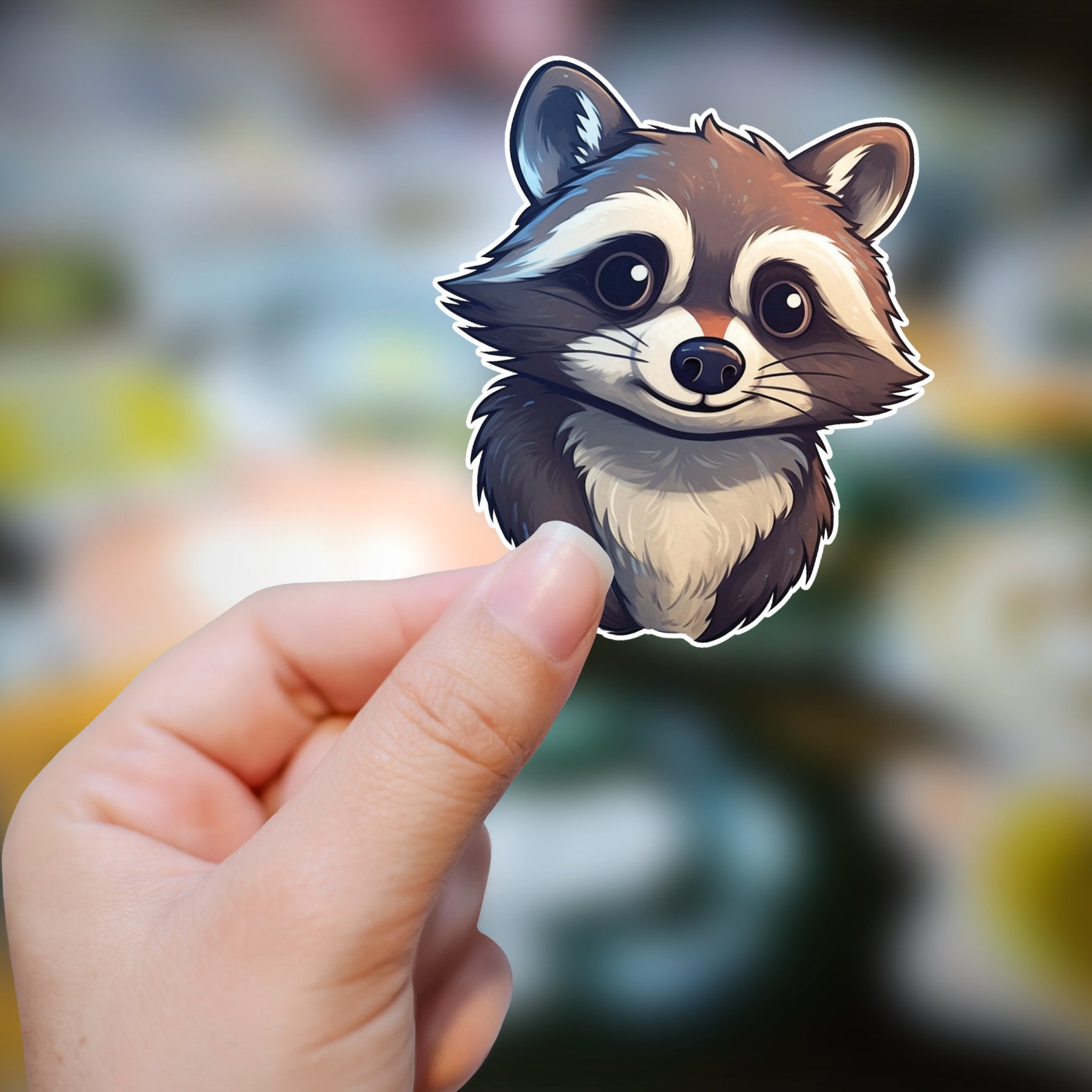 Cute Raccoon Sticker Decal for Laptops Water Bottles - Etsy